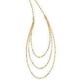 14k Polished Triple Strand Necklace